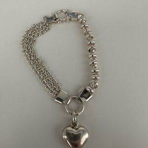 Silver Heart Charm Bracelet